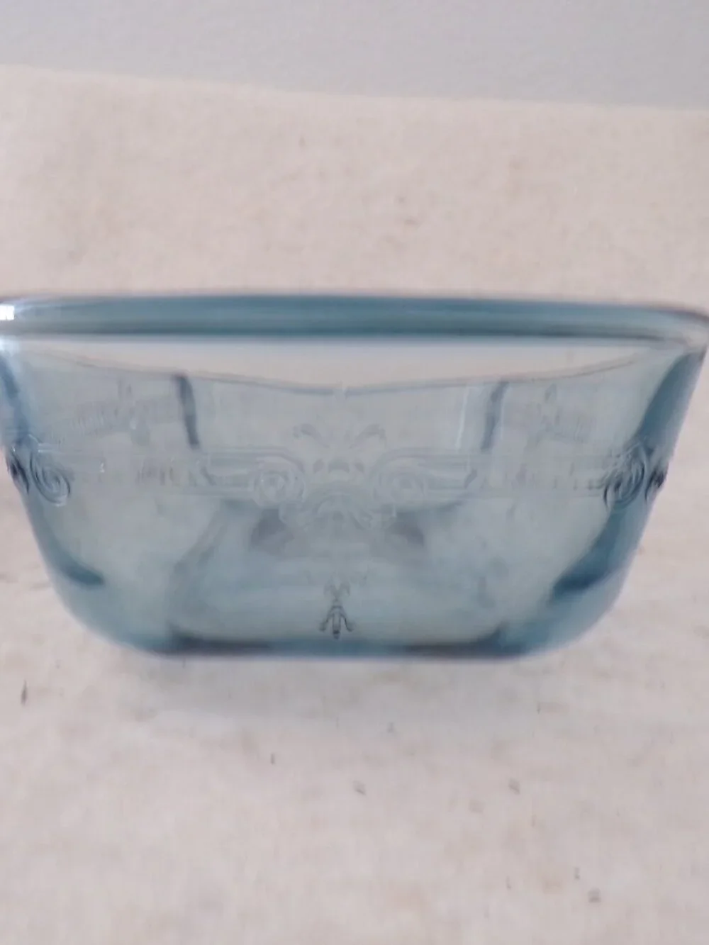 Beautiful Clear Blue 1.5 Baking Casserole Loaf Glass Dish